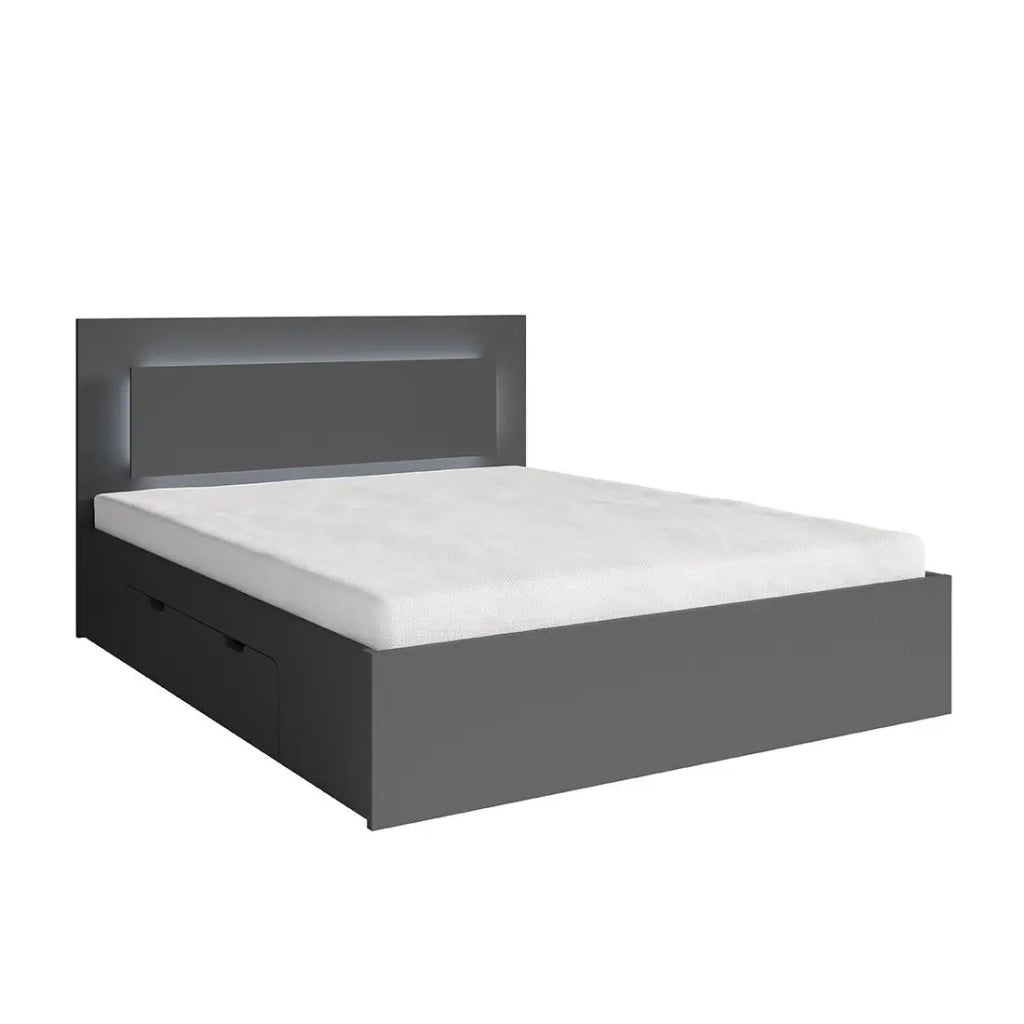 Letto NOFI con doghe 180 x 200 cm con 2 cassetti contenitore - grigio grafite