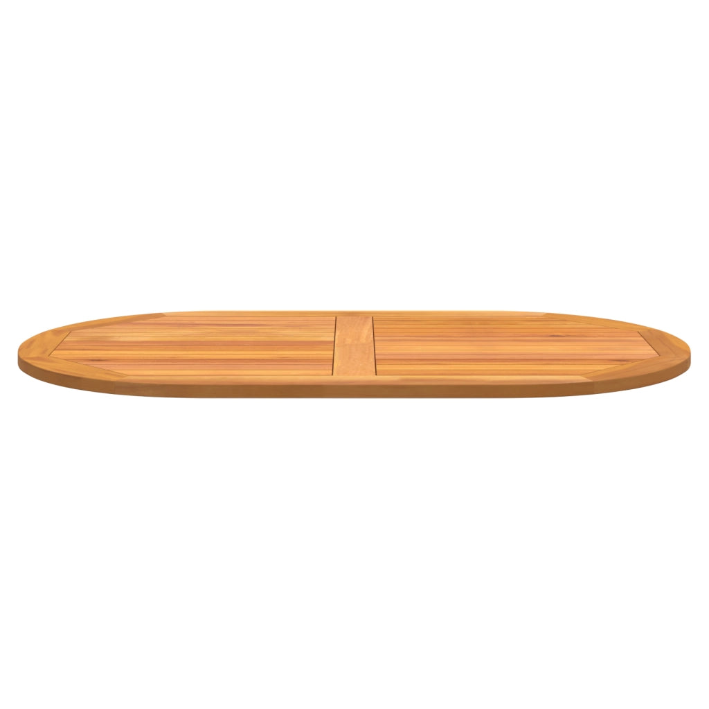 Piano Tavolo 120x70x2,2 cm Ovale in Legno Massello di Teak