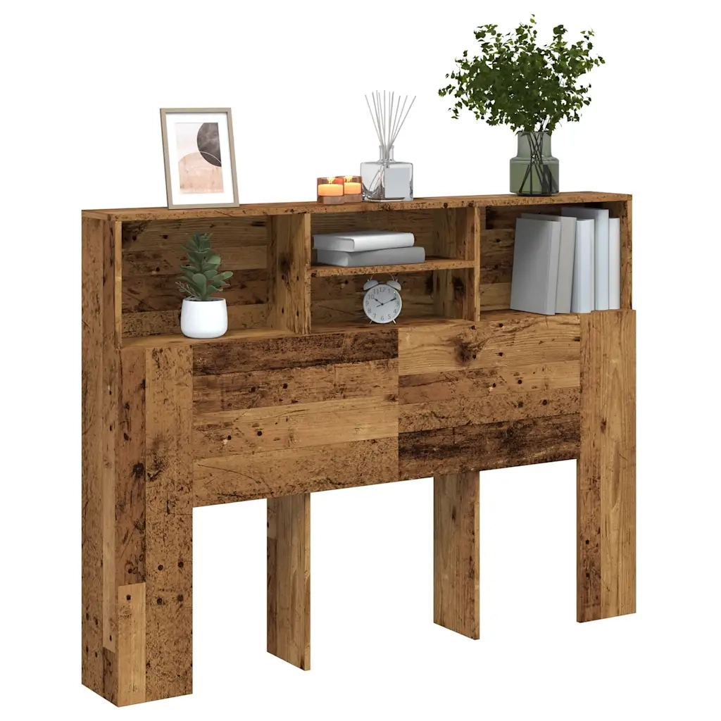 vidaXL Testiera con Scomparti Legno Antico 140x19x103,5 cm