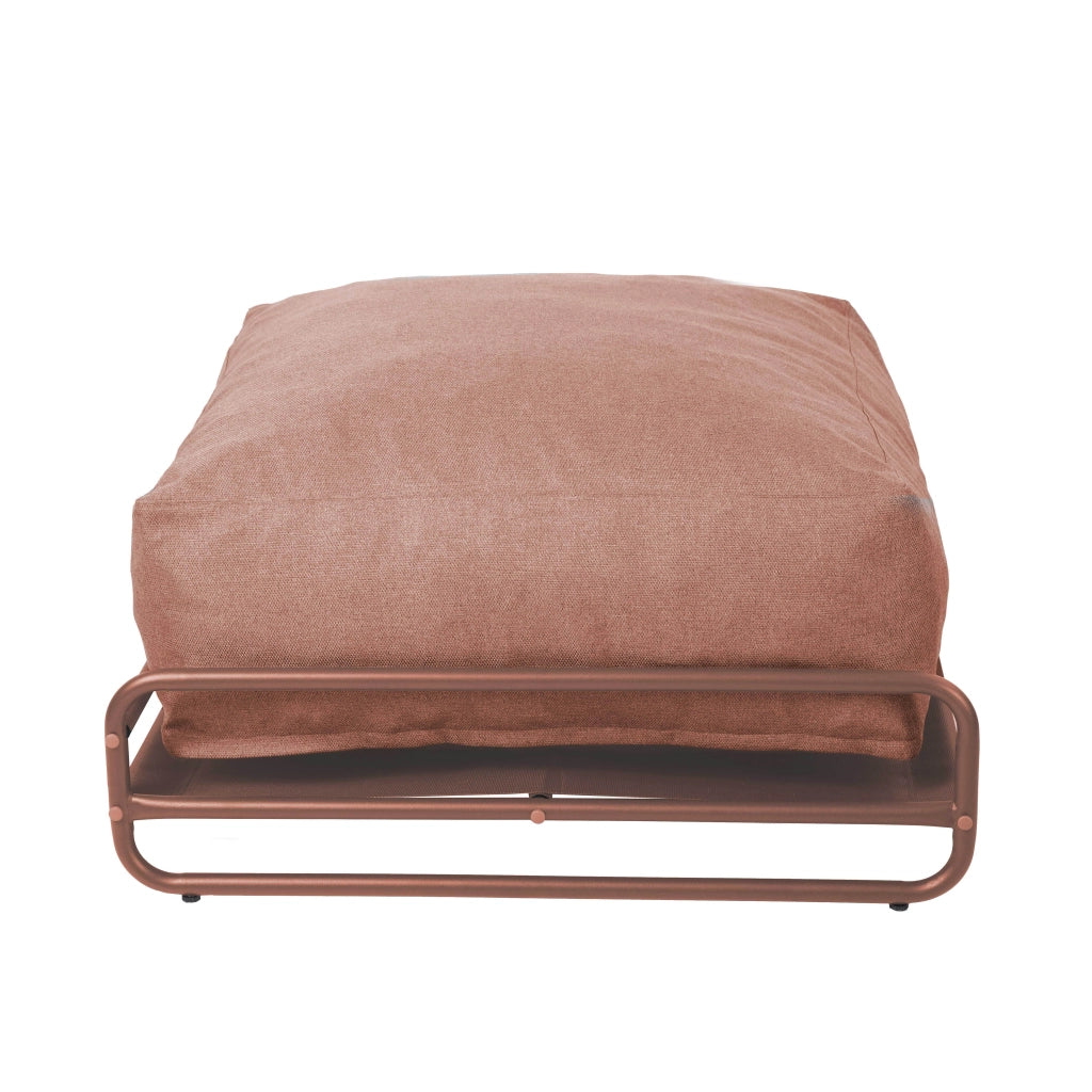 Oviala - Pouf per arredo giardino modulare con struttura color terracotta
