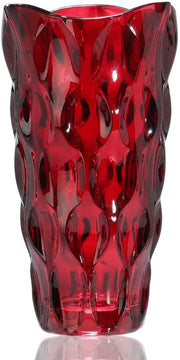 Vaso di vetro per fiori 24 cm, peso 3,4 lbs, vaso pesante per tulipani - Regali per madri per compleanni, idee regalo per madri Vaso di vetro per fiori Vaso di vetro trasparente Decorativo per matrimoni (rosso)