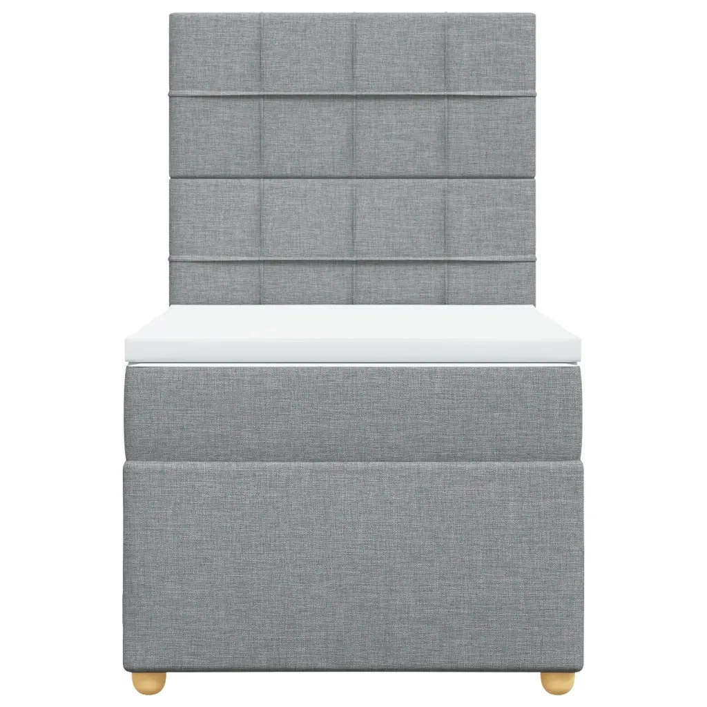 Giroletto a Molle con Materasso Grigio Chiaro 90x200 cm Tessuto
