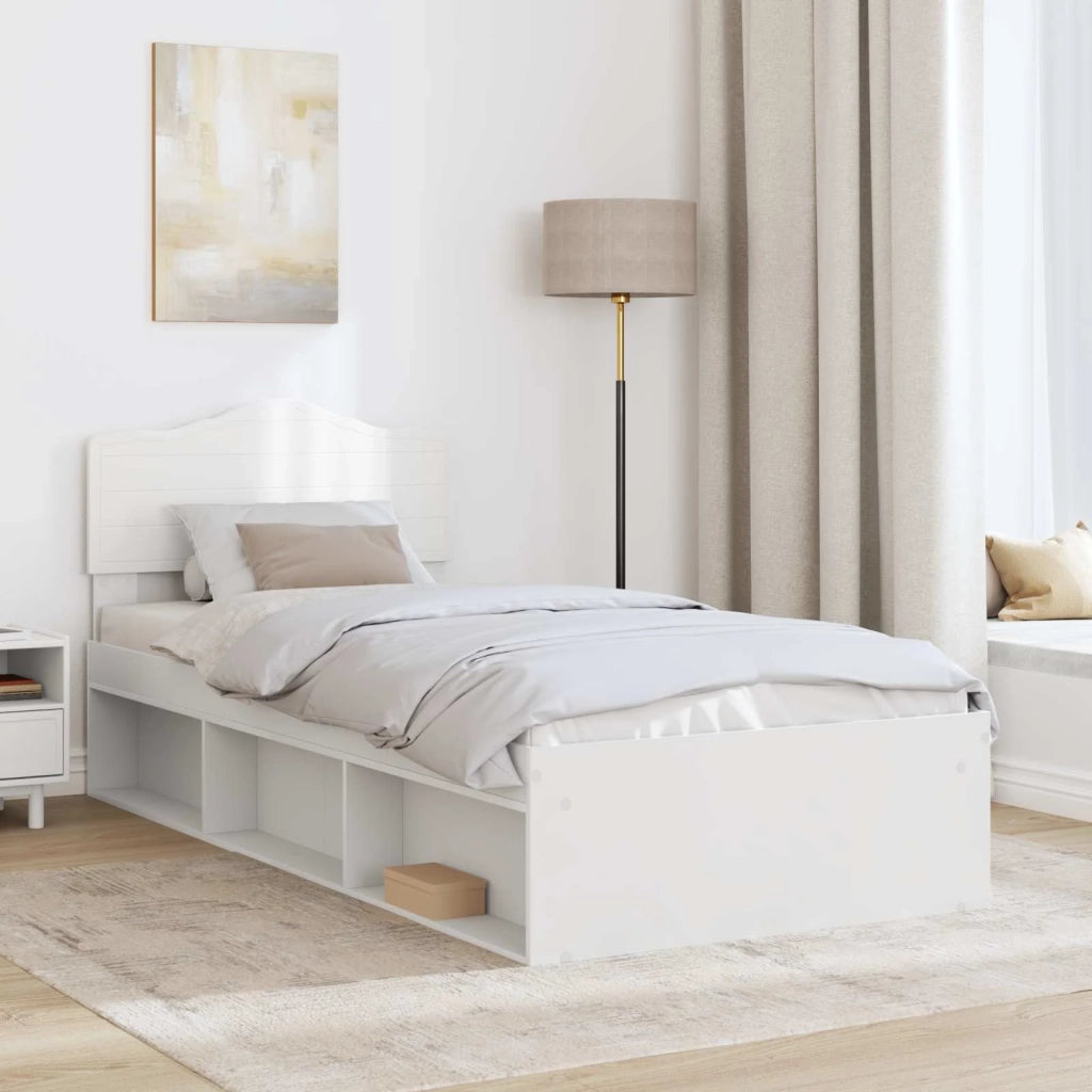 Struttura del letto Bianco 90 x 190 cm Pino massello 3412952