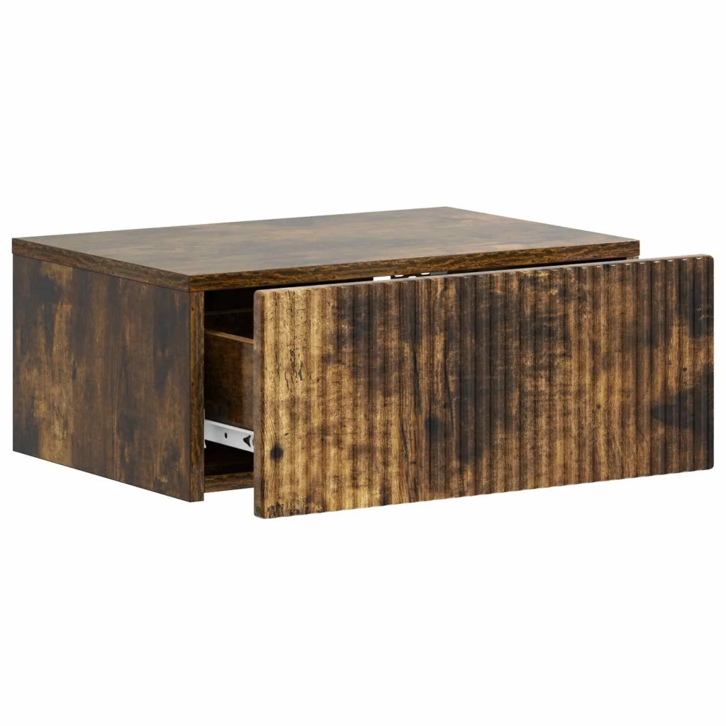 Mobiletto da notte a muro Rovere Fumo 49 x 34,5 x 20 cm 898455