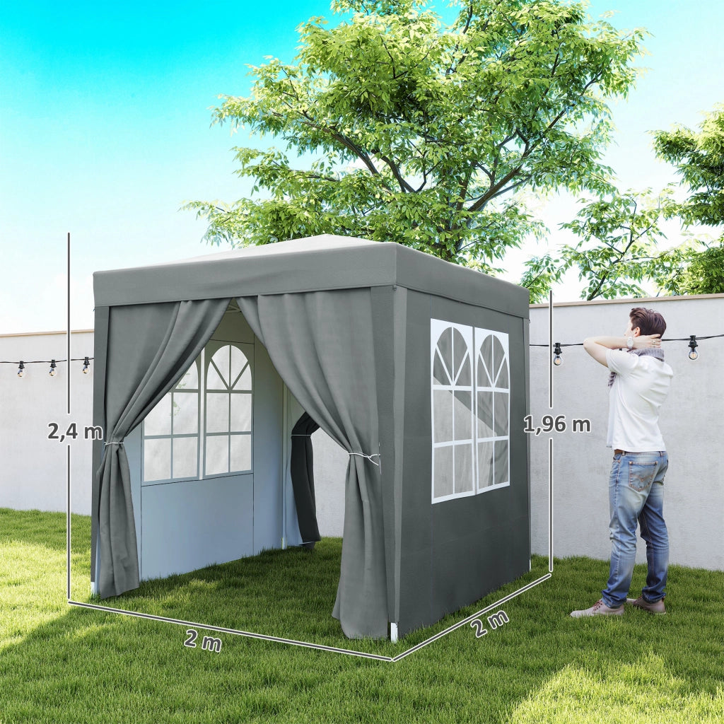 Tonnelle da giardino pieghevole ¨C zephmum ¨C Grigio 2x2 m