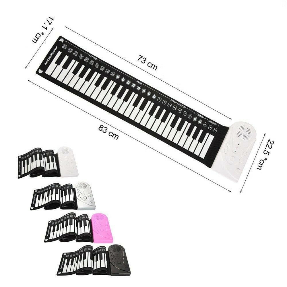 Trade Shop - Tastiera Pianola Elettronica Pianoforte Musicale Pieghevole 49 Tasti Q-gq001 -