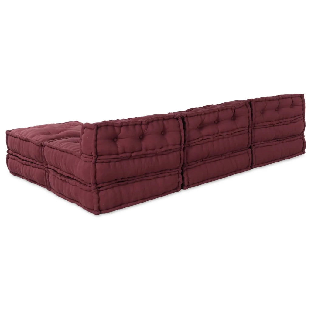 Divano modulare 4 pcs Bordeaux Tessuto 3315074