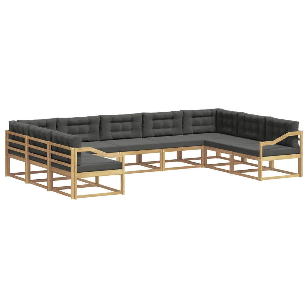 Set di divani da esterno con cuscino 9 pcs Bianco e Antracite