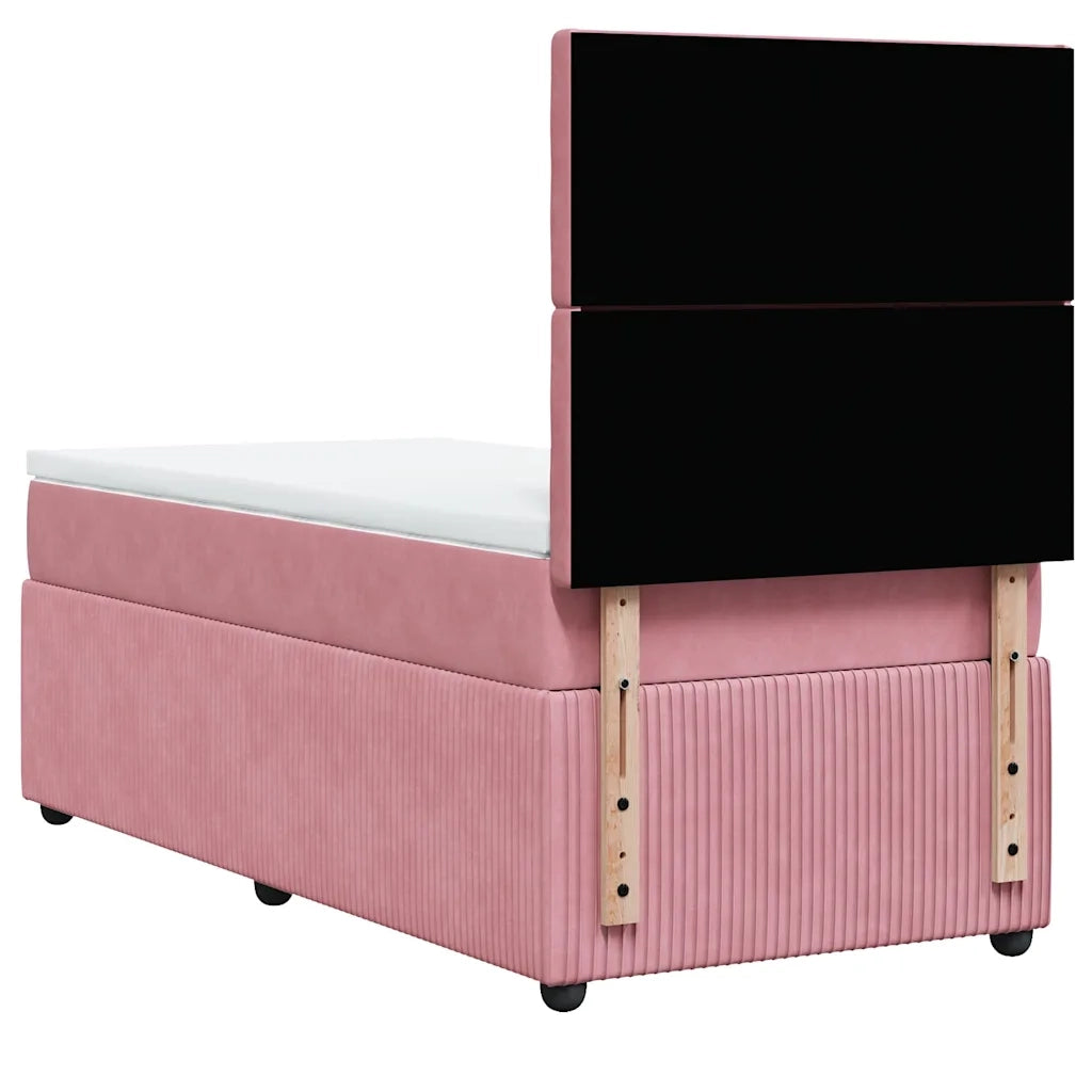 Giroletto a Molle con Materasso Rosa 90x200 cm in Velluto