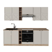 Cucina componibile Fame-Line GrigioBeige/Rovere dorato 235 cm senza piano di lavoro Vicco