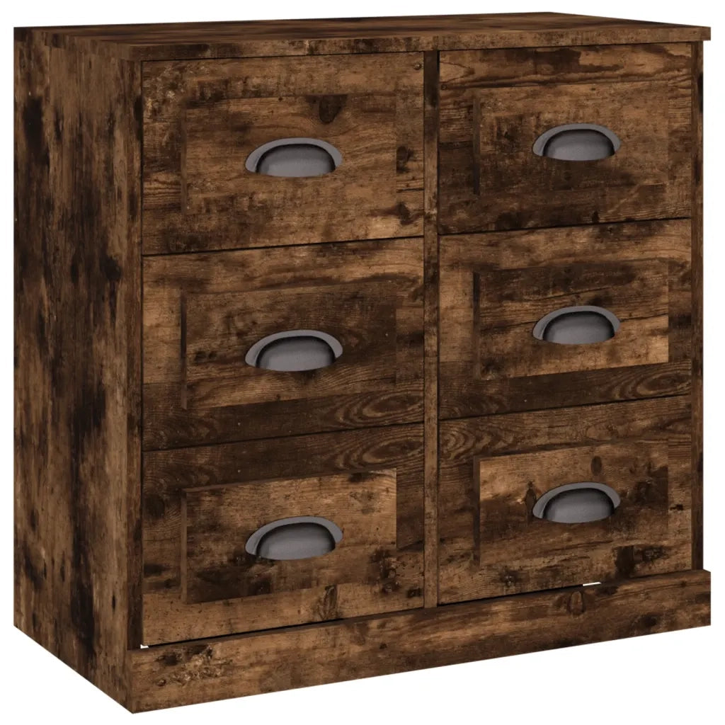 Credenza Rovere Fumo 70x35,5x67,5 cm in Legno Multistrato 816437
