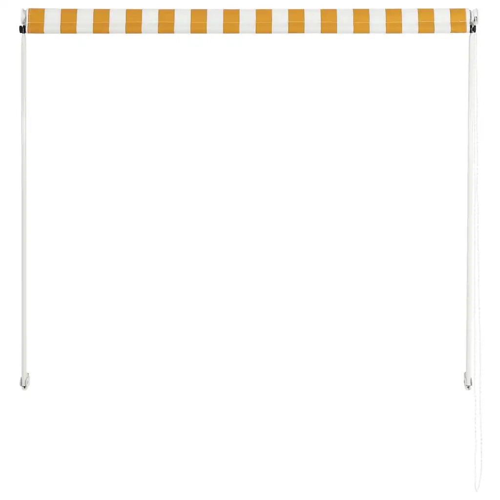 Tenda da Sole Retrattile-Tenda parasole per Patio 150x150 cm Giallo e Bianco