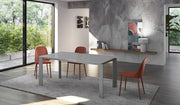 Tavolo Allungabile Frame OM/486/GR in Vetro Grigio con Struttura in Metallo Grigio Opaco - 120/170x80x75 cm - Stones