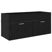 Mobiletto lavabo rettangolare moderno 100 x 38,5 x 46 cm ampio spazio contenitivo stile contemporaneo legno composito nero 02_0052660