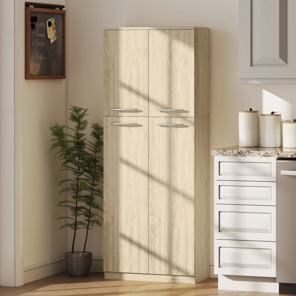 Armadio Contenitore con 2 Ante e Mensole Regolabili ¨C zephmum ¨C Legno Rovere 59x31x155 cm