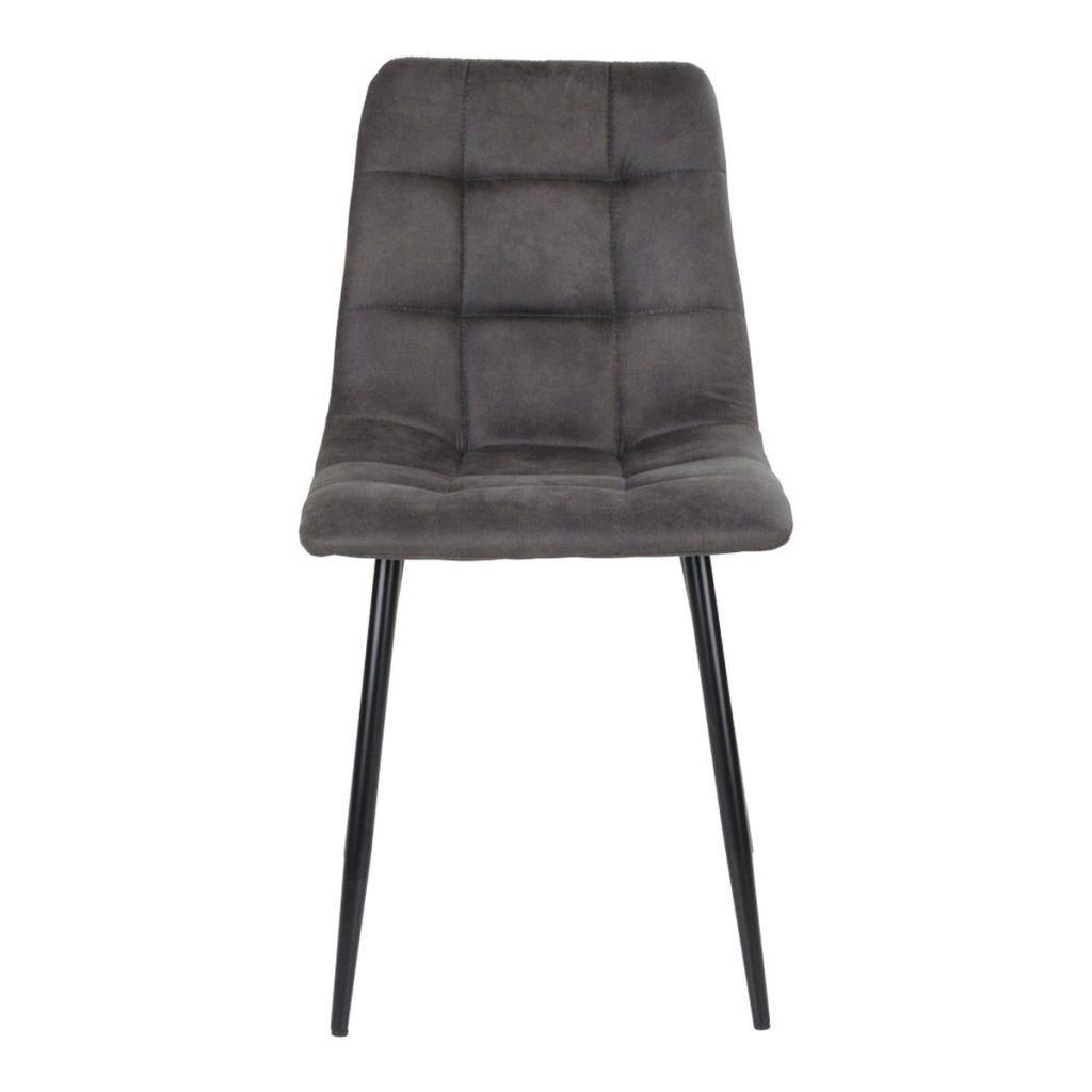 Set di 2 Sedie Middelfart, Grigio, Microfibra, 55x44x86 cm