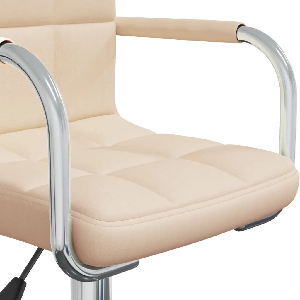 Sedia da Pranzo Girevole Crema in Tessuto 3088064