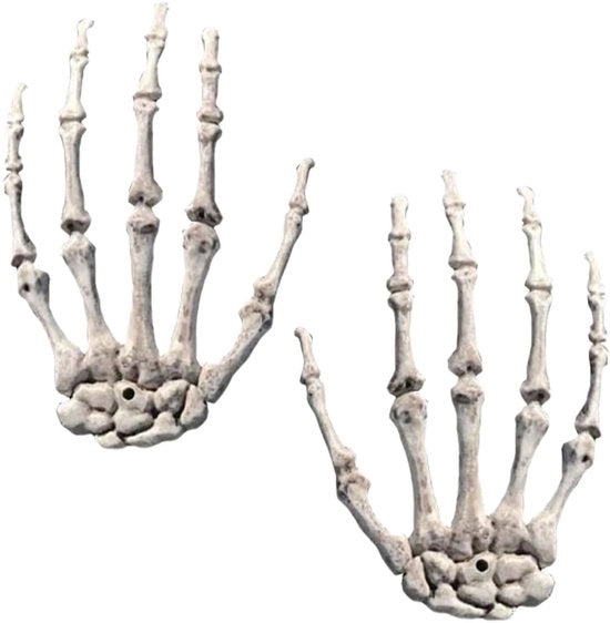 Mani Skelet Realistiche - Decorazione Esterna - Accessori di Costume - Decorazione per Halloween - 1 Paio - Dimensioni Realistiche