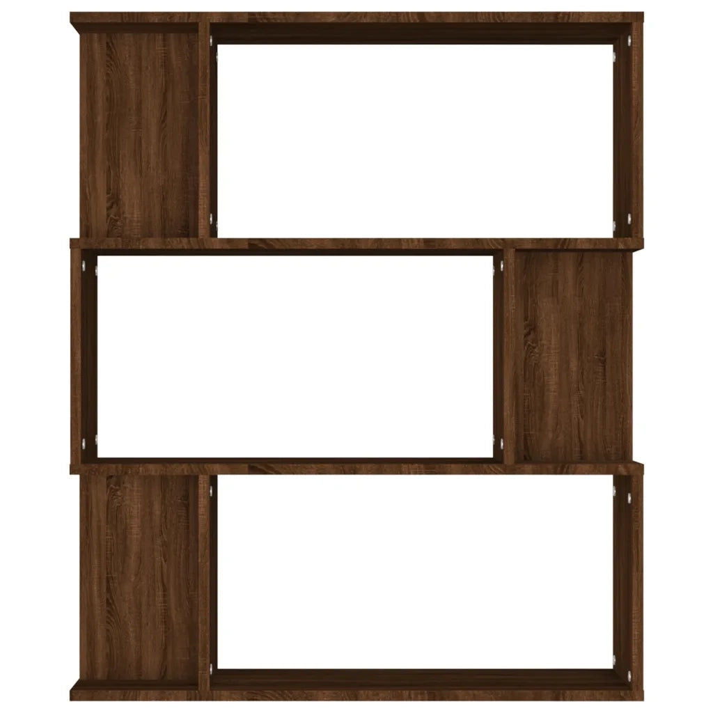 Libreria Divisorio-Scaffale per Libri-Mobile di Stoccaggio Rovere Marrone 80x24x96 cm Legno Ingegnerizzato