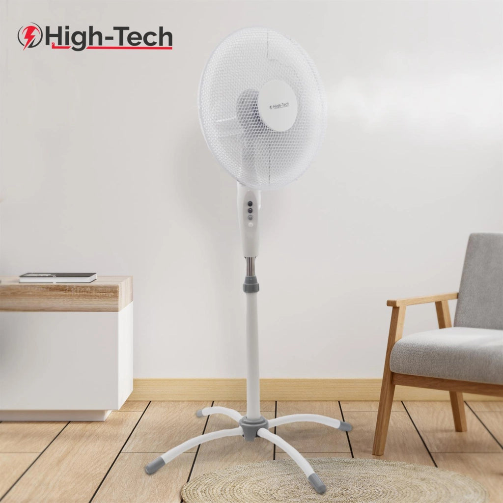 HIGH-TECH VENTILATORE A PIANTANA 3 VELOCITÀ 45 WATT COLORE BIANCO