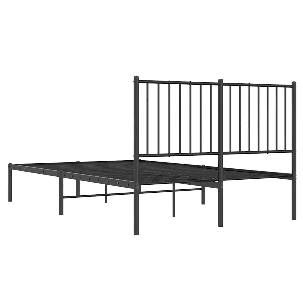 Giroletto con Testiera-Struttura Letto con testiera in Metallo Nero 120x190 cm 652162