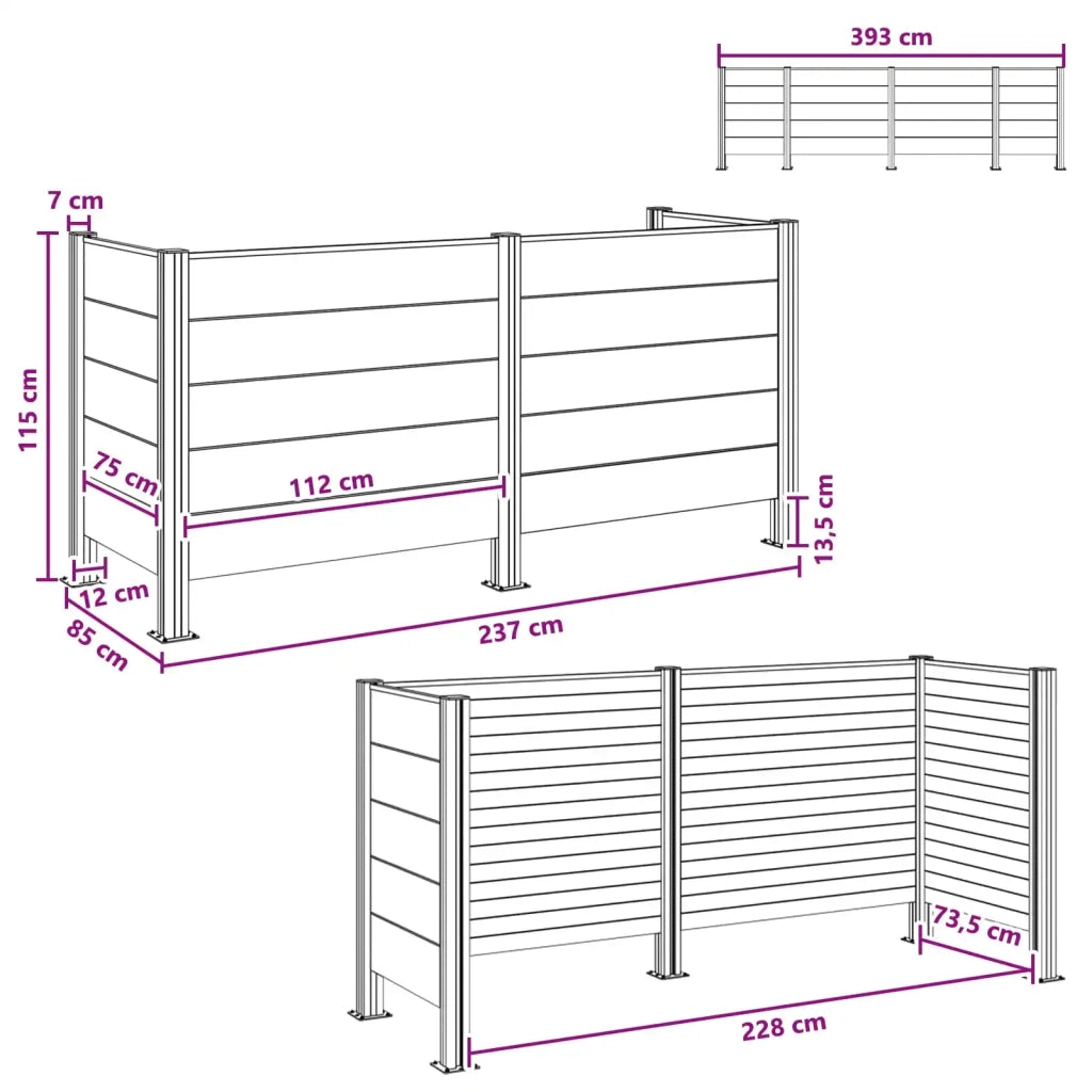 Recinzione Contenitore per Rifiuti Marrone 237 x 85 x 115 cm 3429266