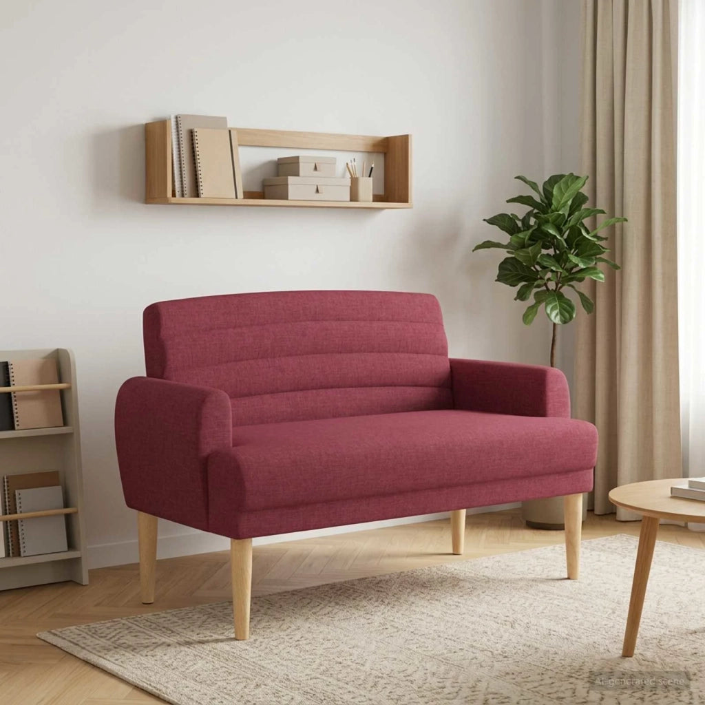 Loveseat con bottoni imbottiti Rosso Vino 116 x 67 x 80 cm 42041778