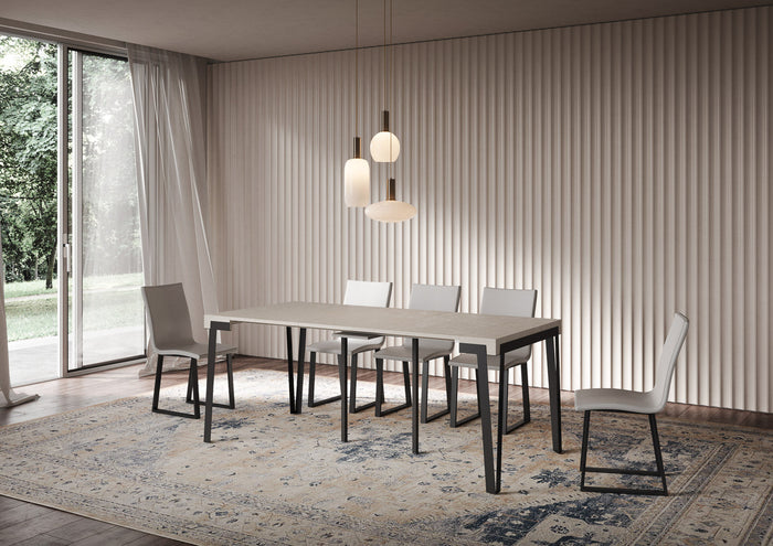 Consolle Allungabile 90-196x40x77 cm Rio Small Cashmere Telaio Antracite