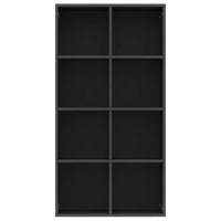 Libreria/Credenza Nera 66x30x130 cm in Legno Multistrato 800154