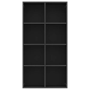 Libreria/Credenza Nera 66x30x130 cm in Legno Multistrato 800154