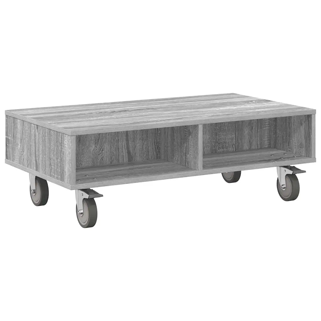 Tavolino con Ruote Grigio Sonoma 90 x 50 x 30 cm 891021
