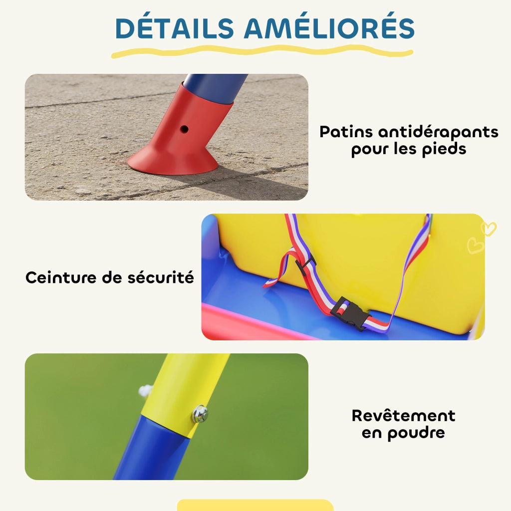 Altalena per bambini 3 in 1 ¨C zephmum ¨C Pieghevole, regolabile, multicolore