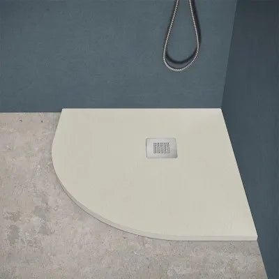 Piatto doccia semicircolare 100x100 beige riducibile su misura Ten