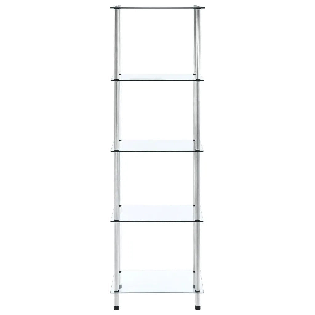 Scaffale a 5 Livelli Trasparente 40x40x130cm in Vetro Temperato CFW1628057