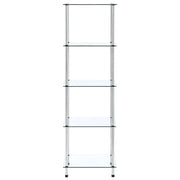 Scaffale a 5 Livelli Trasparente 40x40x130cm in Vetro Temperato CFW1628057