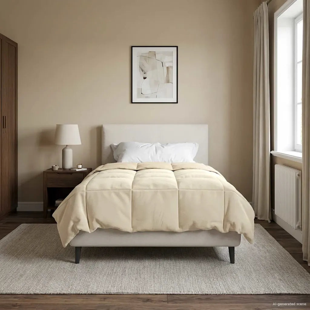 Duvet Estivo Trapuntato Crema 135 x 200 cm Microfibra 42025977