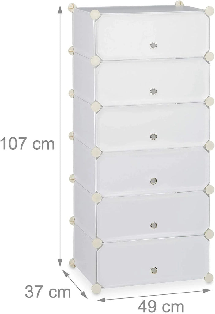 Scarpiera/scaffale/contenitore per scarpe modulare in plastica per 12 paia di scarpe bianco 13_0001661_2