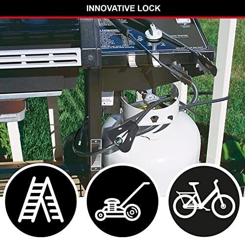 Master Lock 8418EURD Python Cavo Antifurto Regolabile Acciaio Intrecciato 180cm diametro 8mm colore Nero
