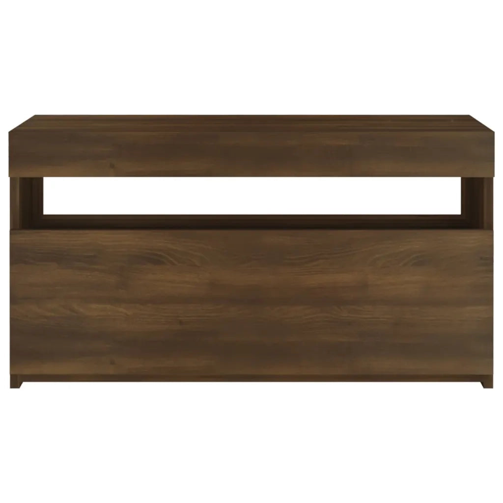 Mobile Porta TV con Luci LED Rovere Marrone 75x35x40 cm cod mxl 16654