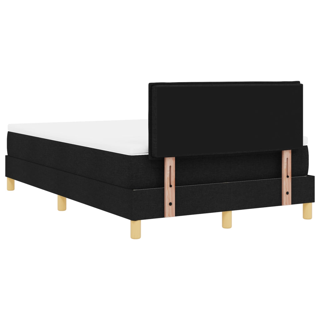 Letto con Box Spring e Materasso Nero 120x190 cm Tessuto