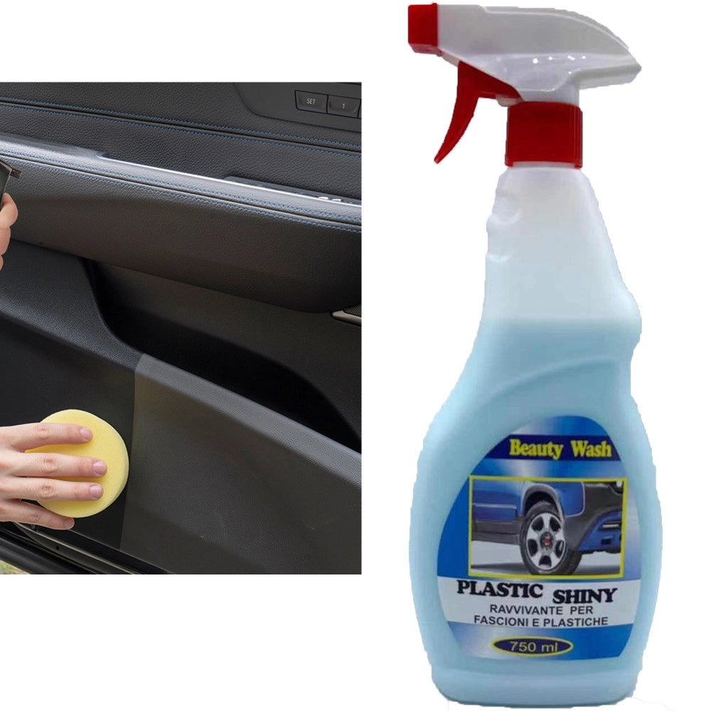 Trade Shop - Spray Detergente Ravvivante Per Fascioni E Plastiche Passsa Ruota Auto Da 750ml -
