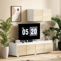 Set 2 Pezzi in Truciolato, Mobile TV max 70" 160x39x43 cm e Mobile Multiuso a Parete 80x35x40 cm