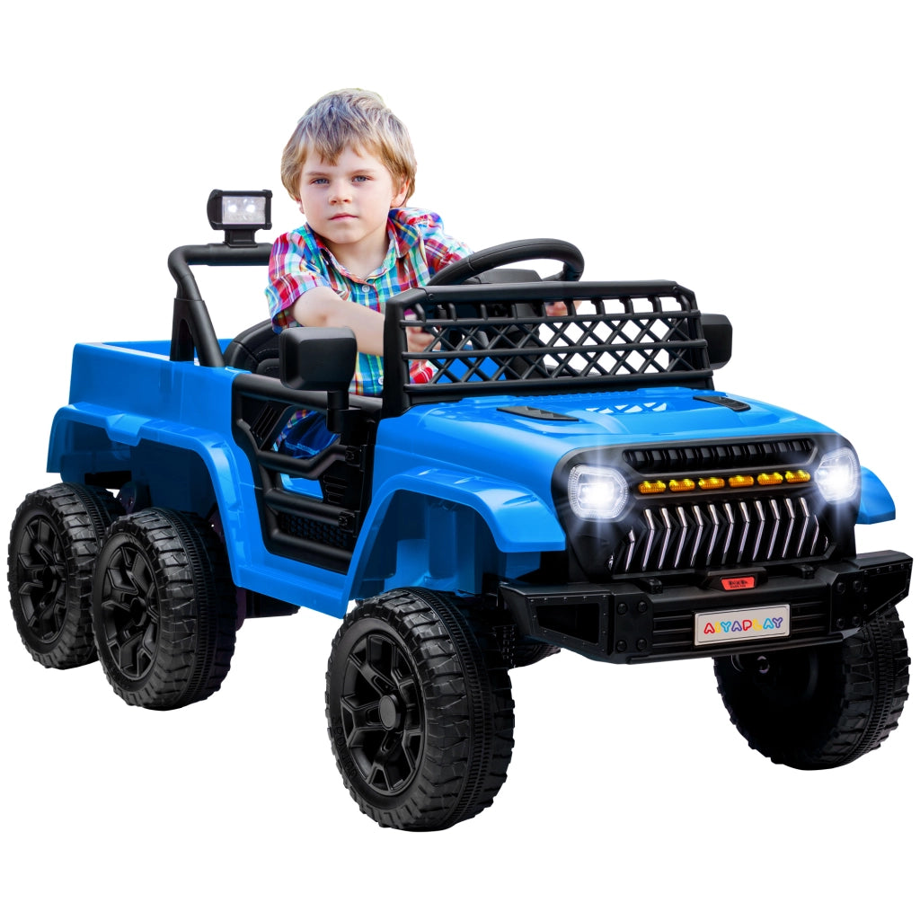 Auto Elettrica Bambini 12V con Rimorchio ¨C Xylo ¨C LED Musica Clacson 3-8 Anni Blu