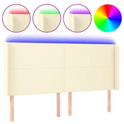 Testiera | Testata a LED Crema 163x16x118/128 cm in Similpelle