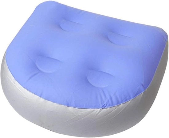 Cuscino per Spa Inflato con 4 Accessori per Bagni Termali e Spa - Cuscino Comodo per Adulti e Bambini (Blu)