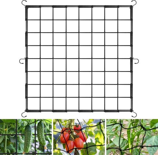 Tessuto elastico per reti 80x80cm con 4 ganci - Rete per rampicanti e orti per piante - Rete per verdure e fiori di frutta