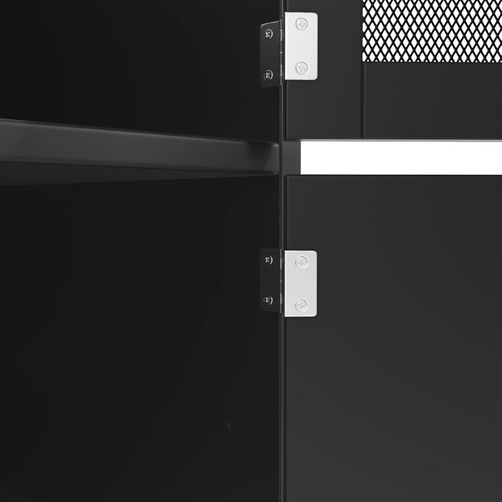 Isola da cucina mobile con piano pieghevole nero 140 cm
