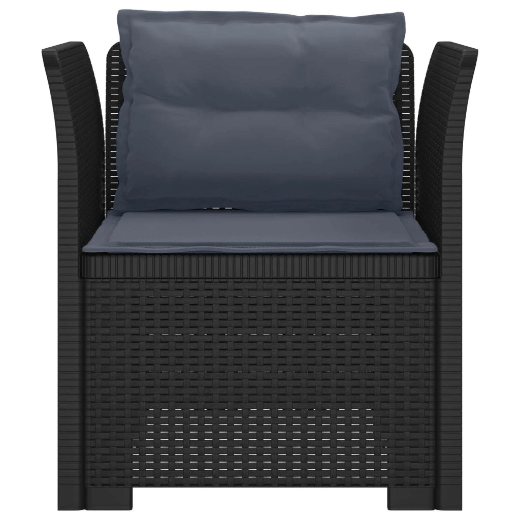 Sedia da giardino-Poltrona a 1 Posto con Cuscini Aspetto Rattan PP Antracite 862942