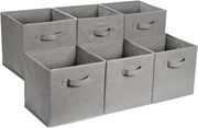 Opacchiabile contenitore di stoffa pieghevole con maniglia, 26,6 x 26,6 x 27,9 cm, set di 6