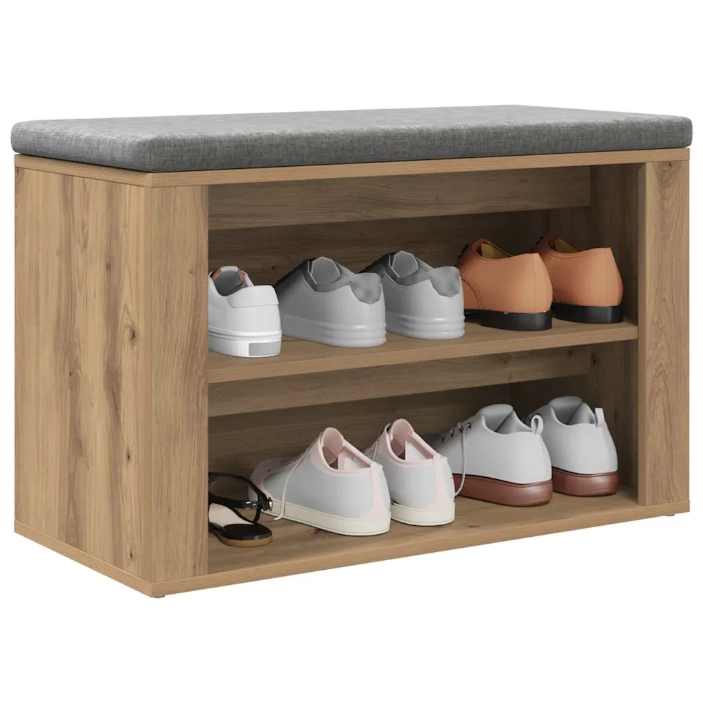 Scarpiera-Scaffale per scarpe rovere artigianale 75 x 35 x 45 cm Legno multistrato